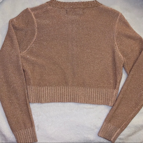 ✨Luxury Stunning Rose-Gold metallic sweater jacket - Picture 5 of 7